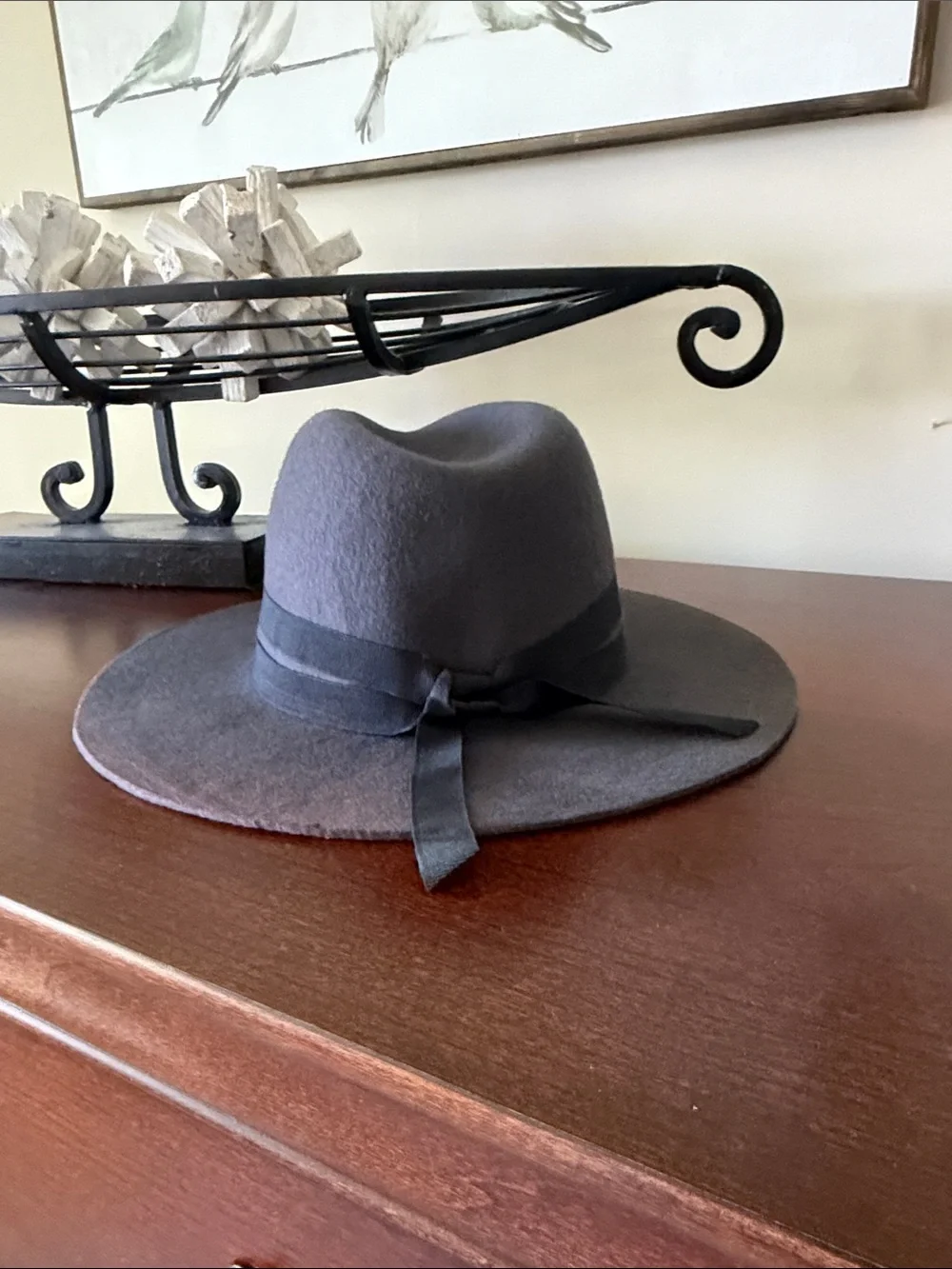 Nordstrom Gray and Black Felt Fedora